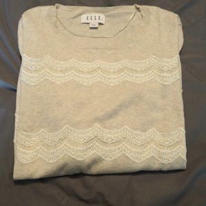 Dainty Lace Cream Sweater